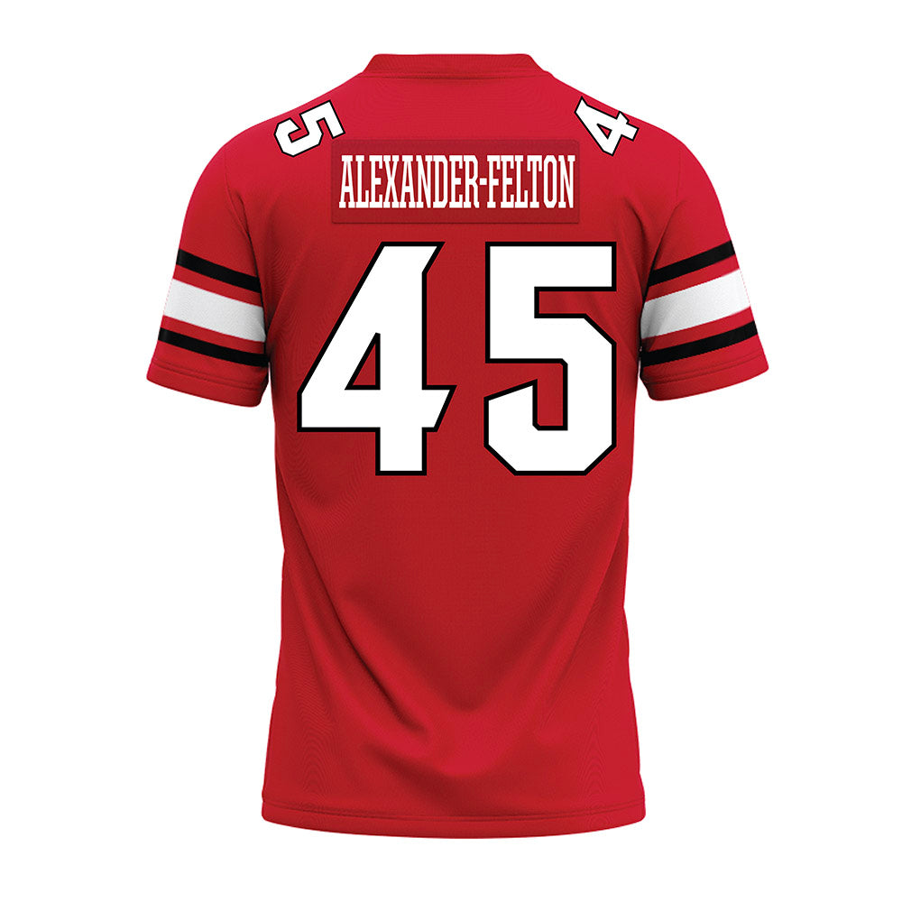 NC State - NCAA Football : Josh Alexander-Felton - Red Premium Football Jersey-1