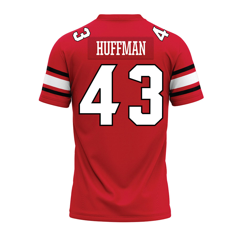 NC State - NCAA Football : Nathan Huffman - Red Premium Football Jersey-1