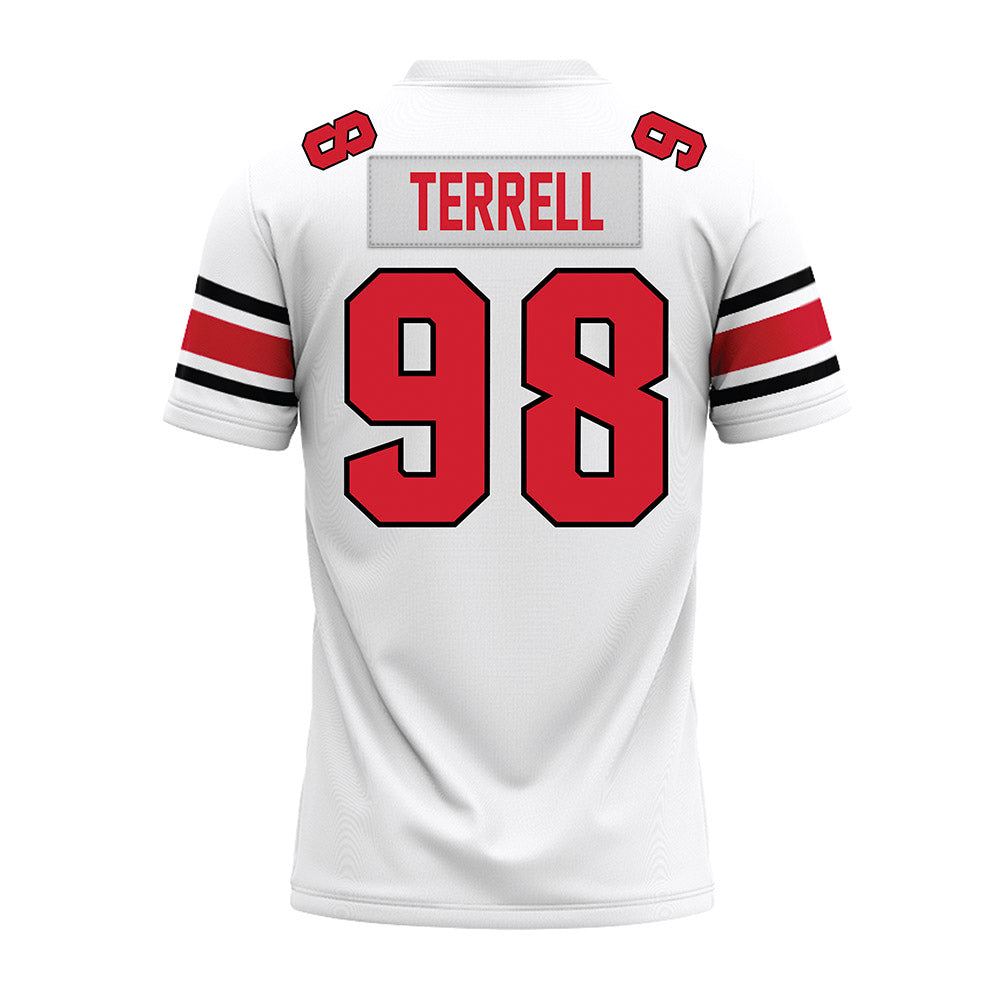 NC State - NCAA Football : Justin Terrell - White Premium Football Jersey-1