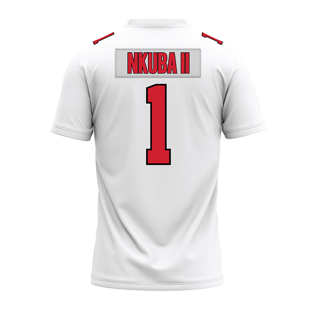 Illinois State - NCAA Football : Shadwel Nkuba II - White Premium Football Jersey-1