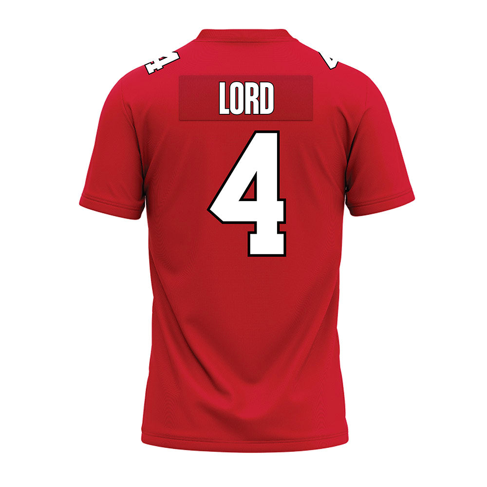 Illinois State - NCAA Football : Dylan Lord - Red Premium Football Jersey-1