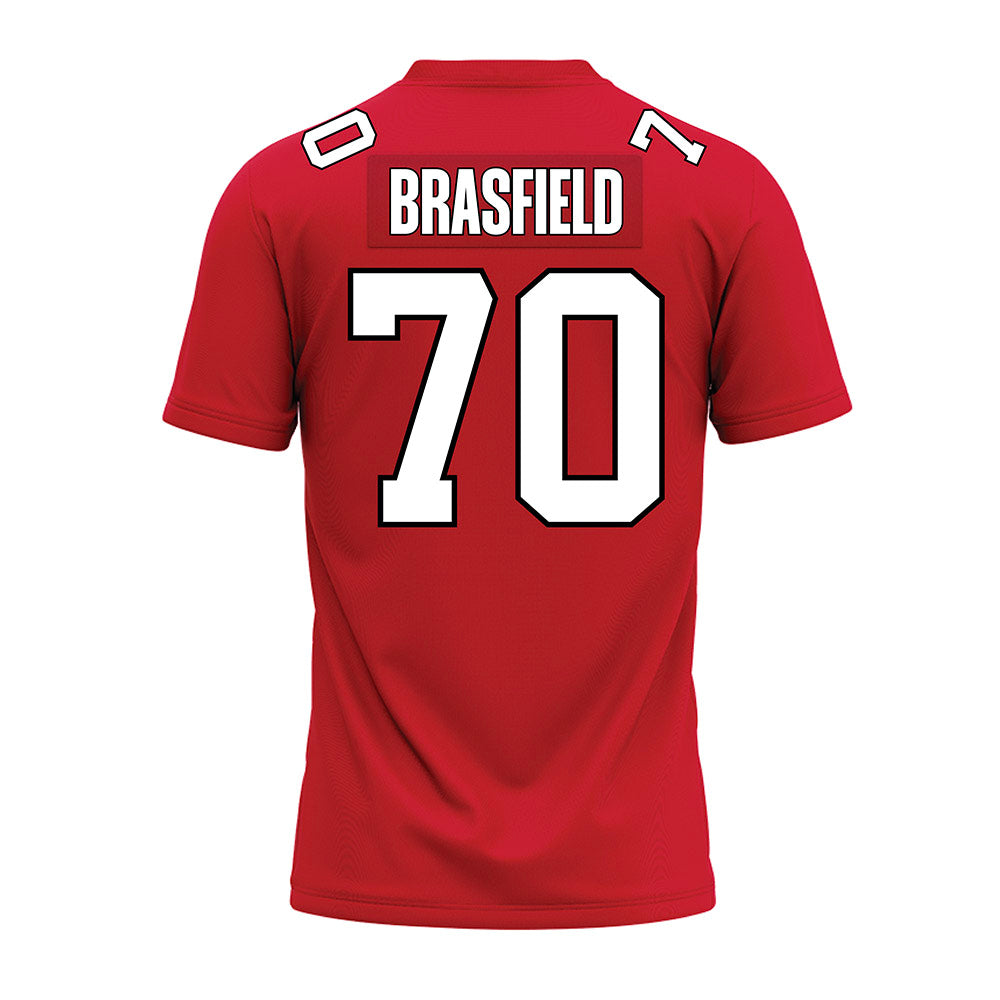 Illinois State - NCAA Football : Logan Brasfield - Red Premium Football Jersey-1