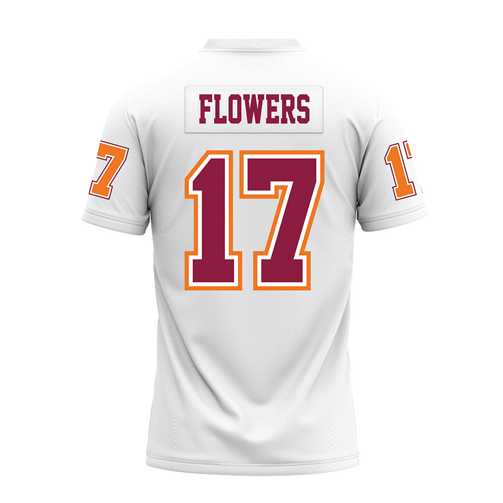 Virginia Tech - NCAA Football : Tyson Flowers - White Premium Football Jersey-1