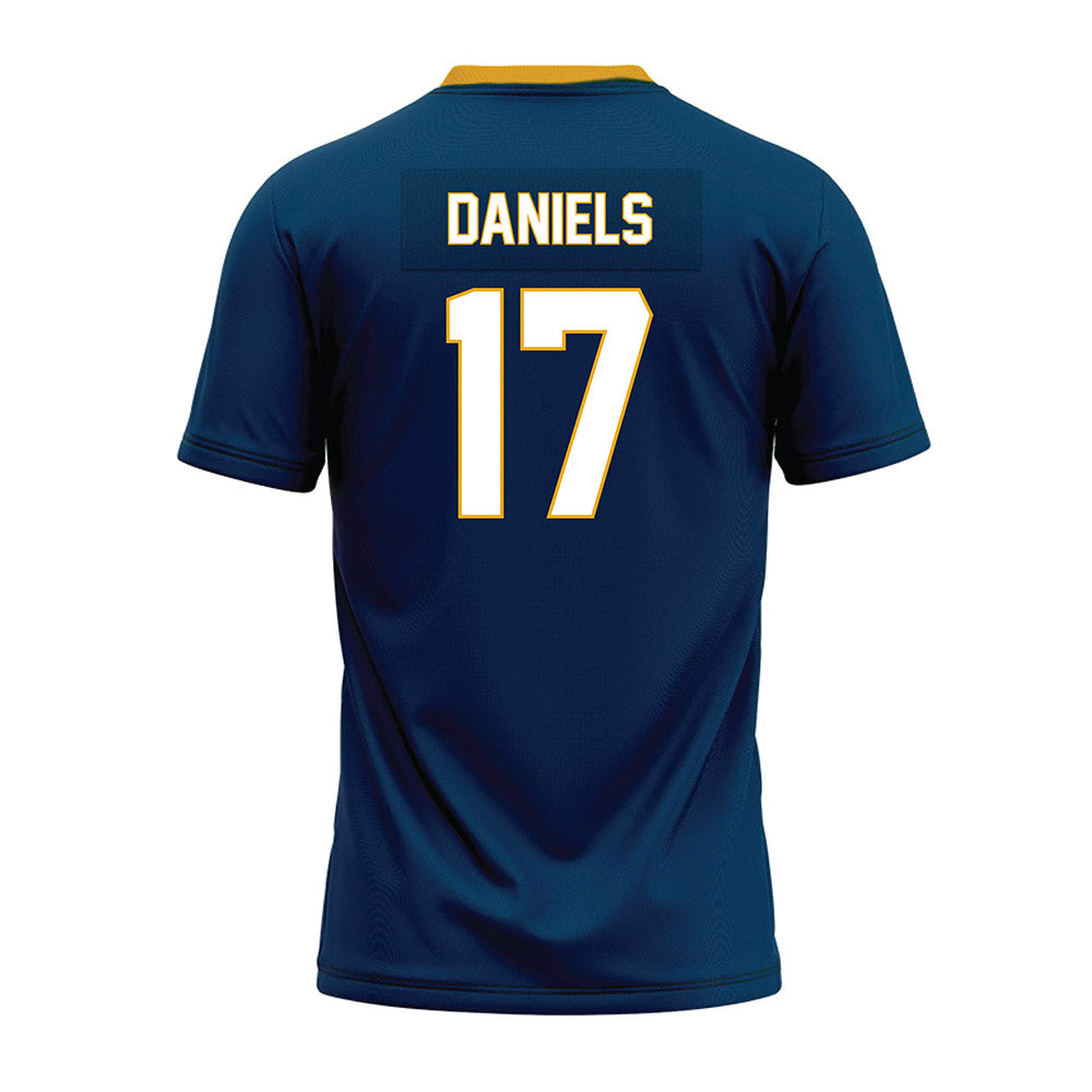 Texas A&M Commerce - NCAA Football : Tyler Daniels - Navy Premium Football Jersey-1