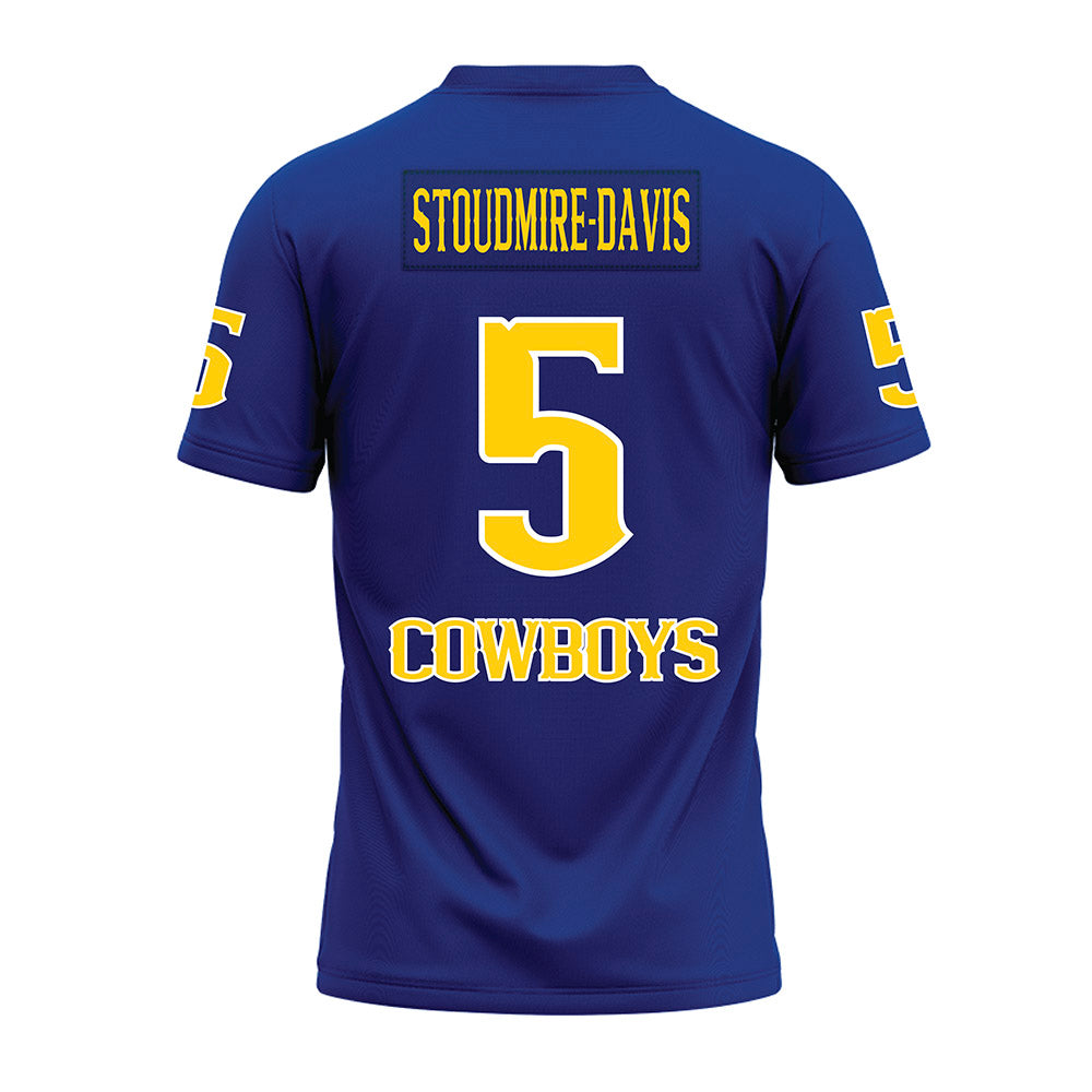 McNeese State - NCAA Football : Javon Stoudmire-Davis - Blue Premium Football Jersey-1