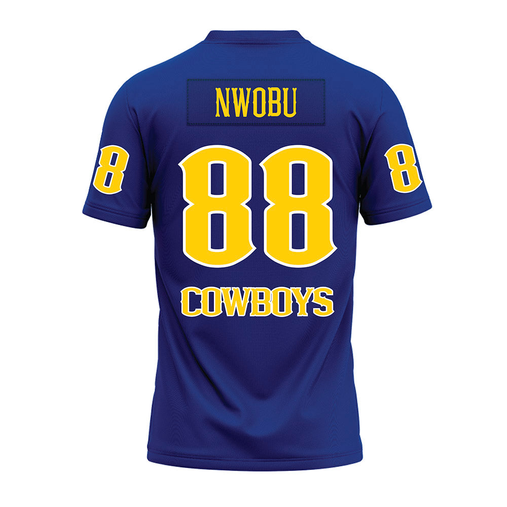 McNeese State - NCAA Football : Ikenna Nwobu - Blue Premium Football Jersey-1