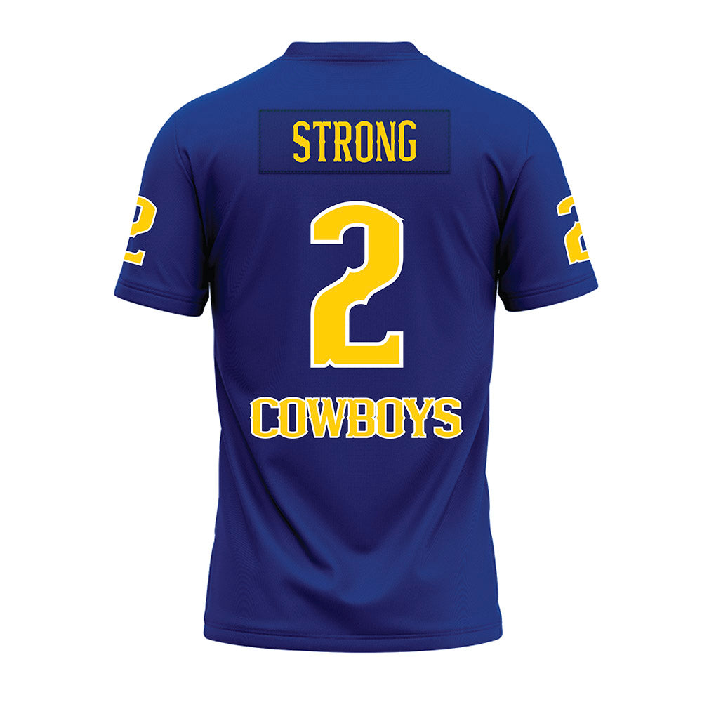 McNeese State - NCAA Football : Bryce Strong - Blue Premium Football Jersey-1