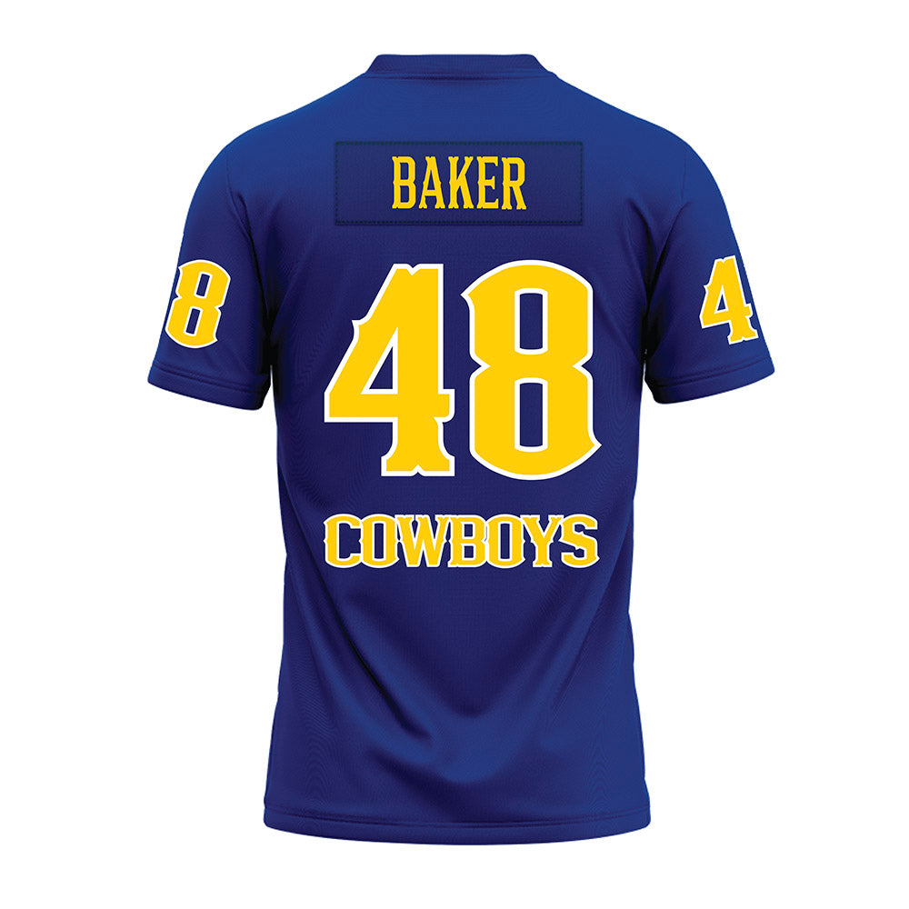 McNeese State - NCAA Football : Trent Baker - Blue Premium Football Jersey-1