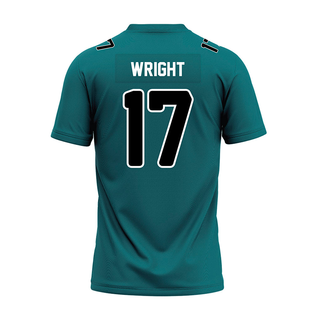 Coastal Carolina - NCAA Football : Cameron Wright - Teal Premium Football Jersey-1