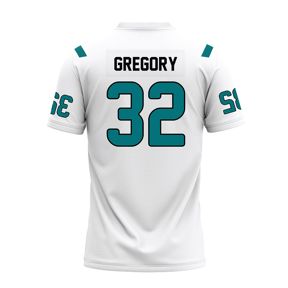 Coastal Carolina - NCAA Football : Nate Gregory - White Premium Football Jersey-1