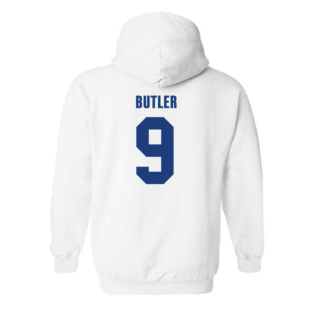 LA Tech - NCAA Football Legends : Vernon Butler - Classic Shersey Hooded Sweatshirt-1