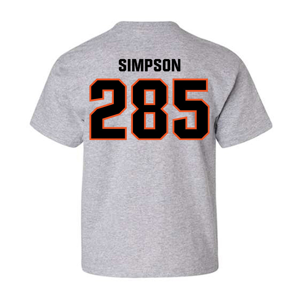Oklahoma State - NCAA Wrestling : Hayden Simpson - Classic Shersey Youth T-Shirt-1