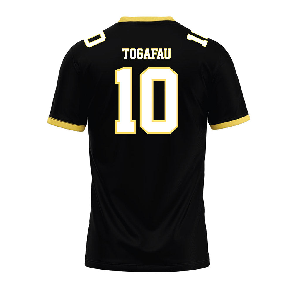 PLU - NCAA Football : Braeden Togafau - Black Premium Football Jersey-1