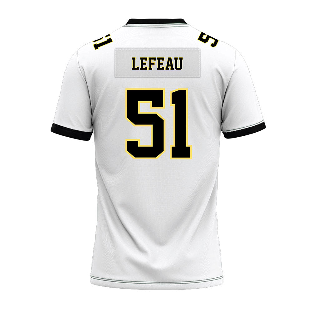 PLU - NCAA Football : Toby Lefeau - White Premium Football Jersey-1