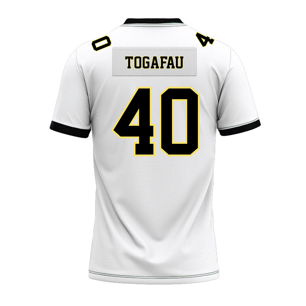 PLU - NCAA Football : Braeden Togafau - White Premium Football Jersey-1