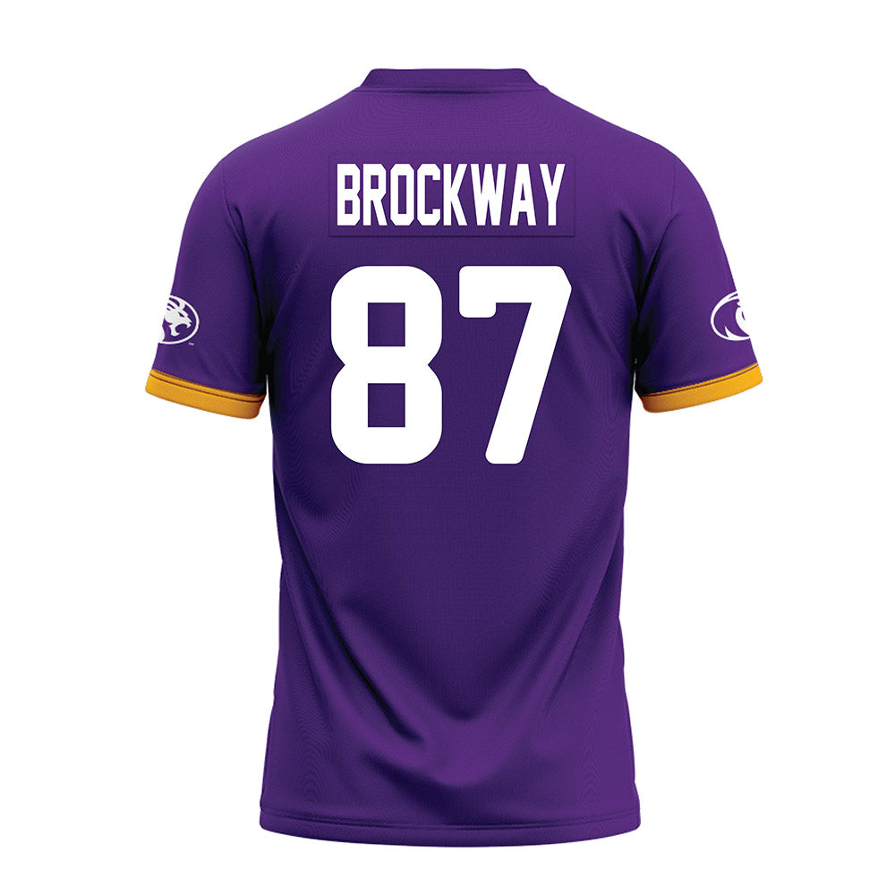 North Alabama - NCAA Football : Nathan Brockway - Purple Premium Football Jersey-1