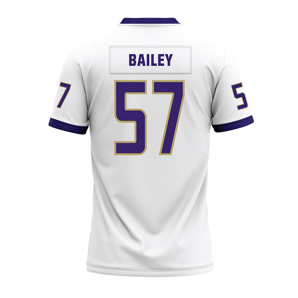 JMU - NCAA Football : Jacob Bailey - White Premium Football Jersey-1