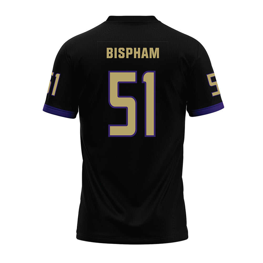 JMU - NCAA Football : Christopher Bispham - Black Premium Football Jersey-1