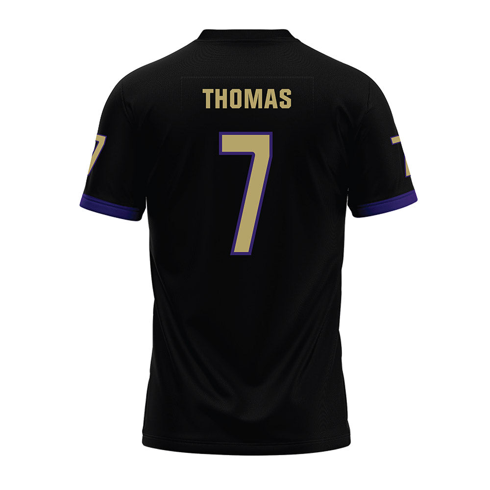 JMU - NCAA Football : Jacob Thomas - Black Premium Football Jersey-1