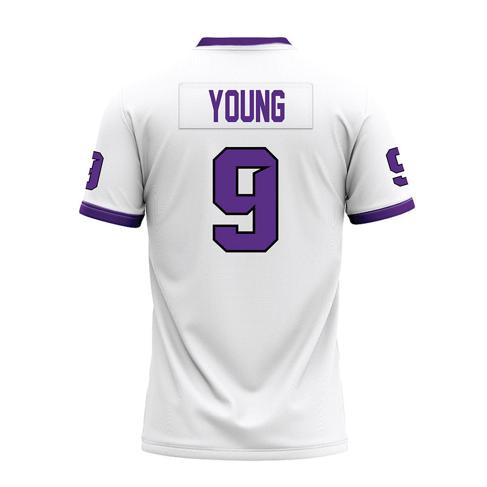 Tarleton State - NCAA Football : Tiar Young - White Premium Football Jersey-1