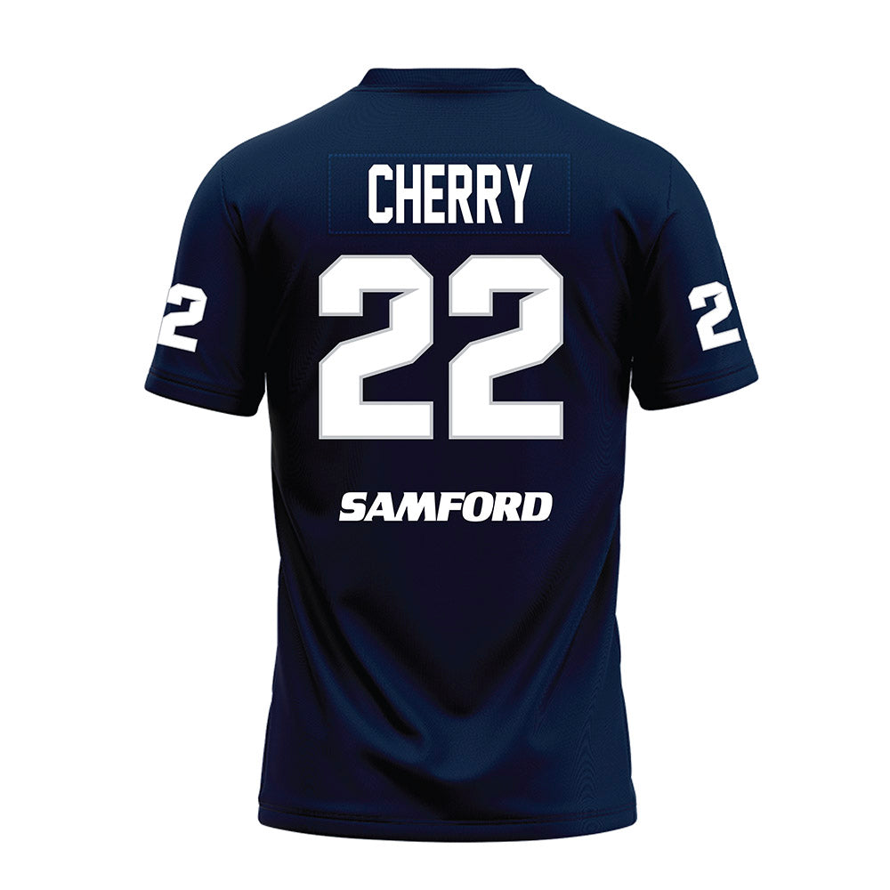 Samford - NCAA Football : Kenyon Cherry - Navy Premium Football Jersey-1