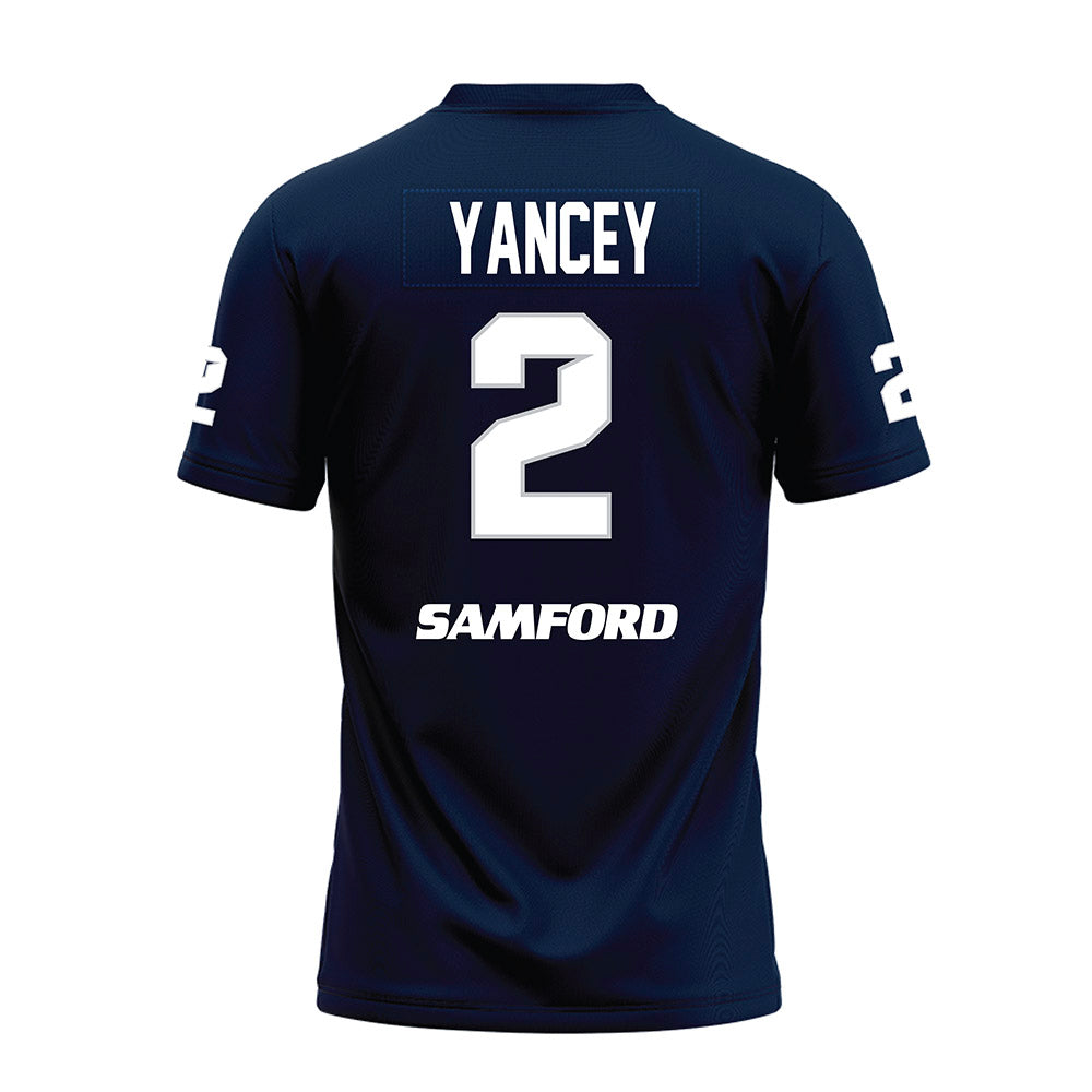 Samford - NCAA Football : Jalik Yancey - Navy Premium Football Jersey-1