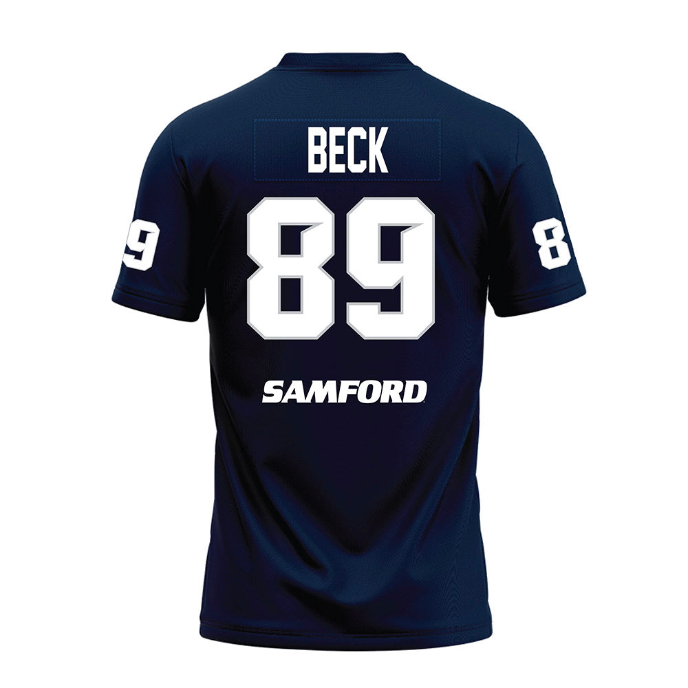 Samford - NCAA Football : Landon Beck - Navy Premium Football Jersey-1