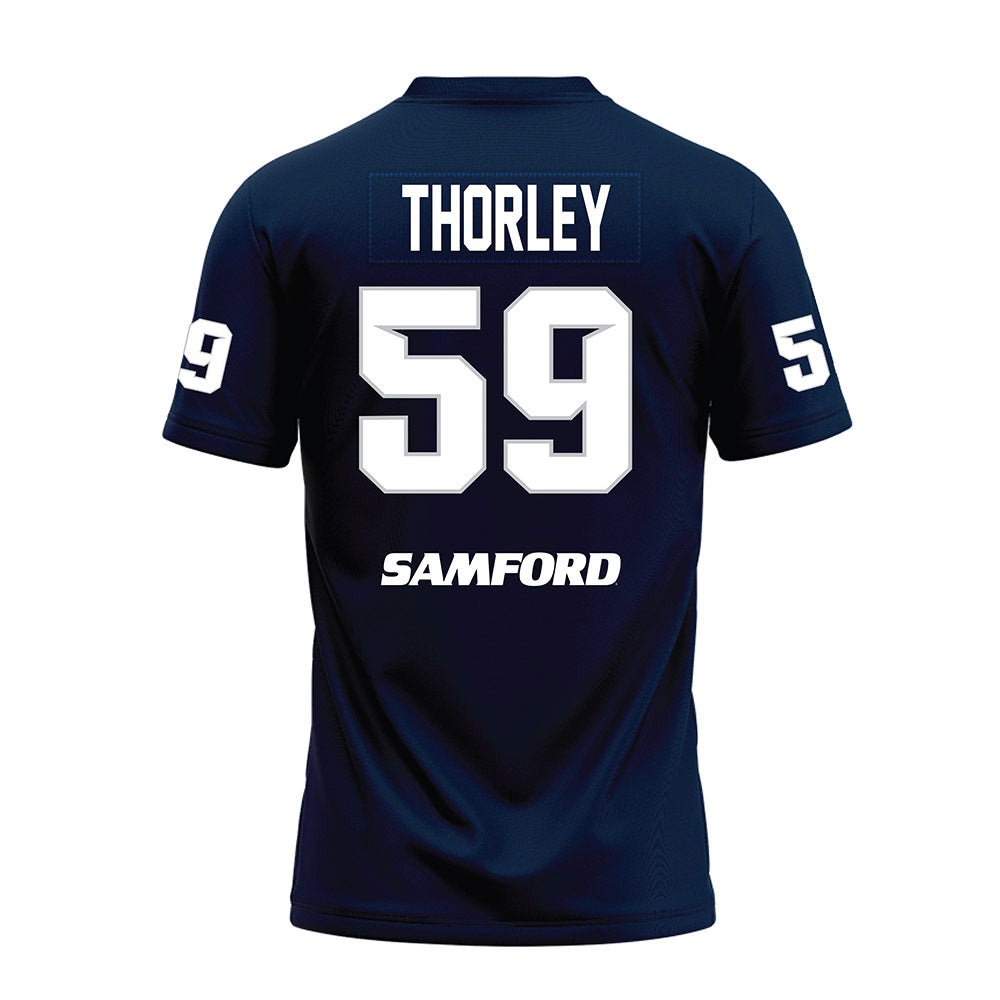 Samford - NCAA Football : Will Thorley - Navy Premium Football Jersey-1