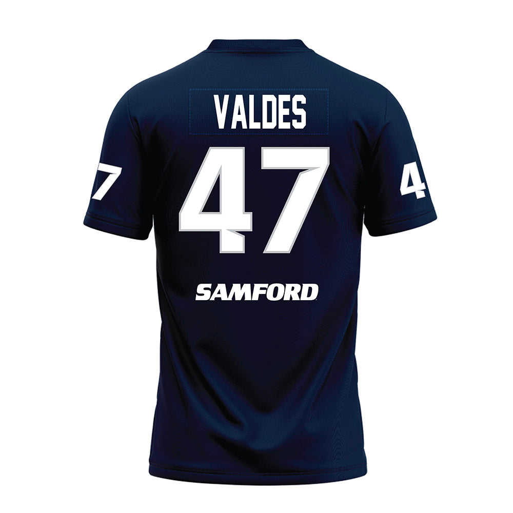 Samford - NCAA Football : Daniel Valdes - Navy Premium Football Jersey-1