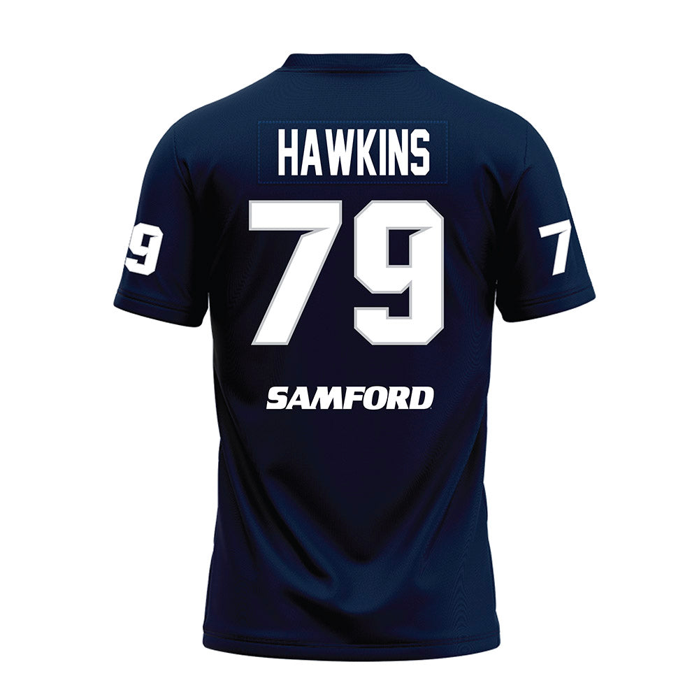 Samford - NCAA Football : Donovan Hawkins - Navy Premium Football Jersey-1
