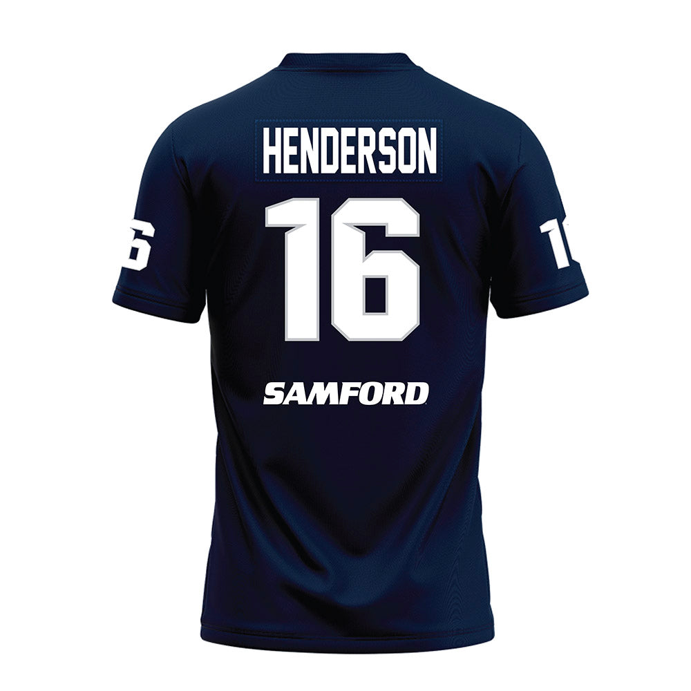 Samford - NCAA Football : Dylon Henderson - Navy Premium Football Jersey-1