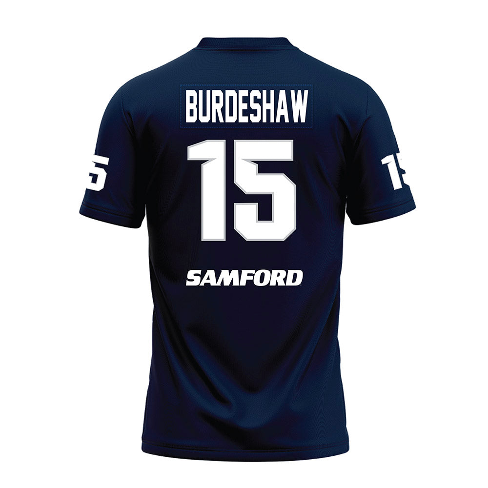 Samford - NCAA Football : Clay Burdeshaw - Navy Premium Football Jersey-1