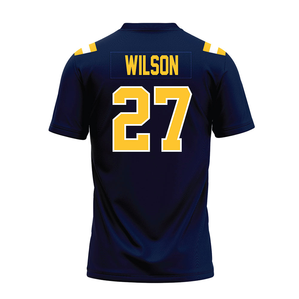 East Tennessee State - NCAA Football : Teddy Wilson - Navy Premium Football Jersey-1
