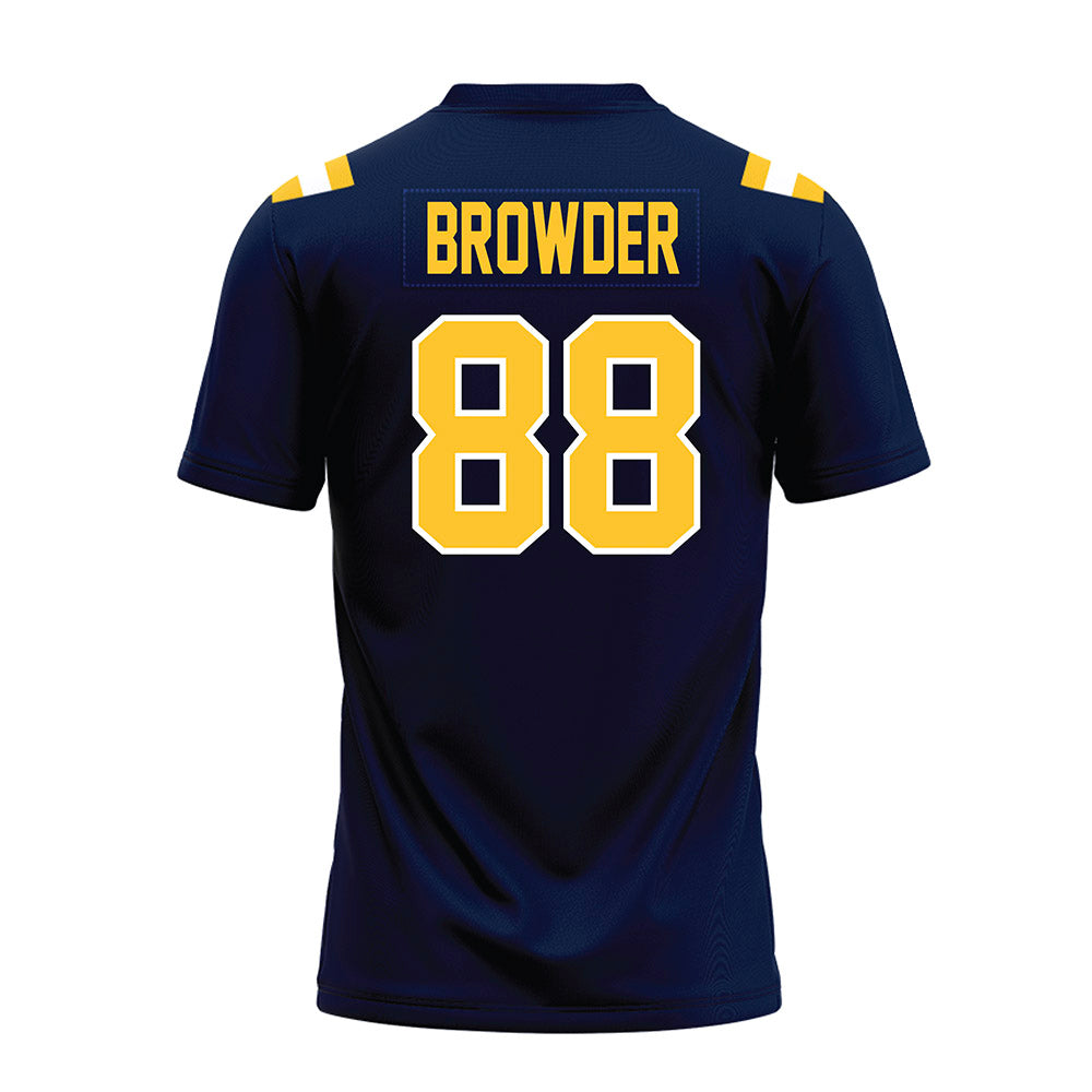 East Tennessee State - NCAA Football : Charlie Browder - Navy Premium Football Jersey-1