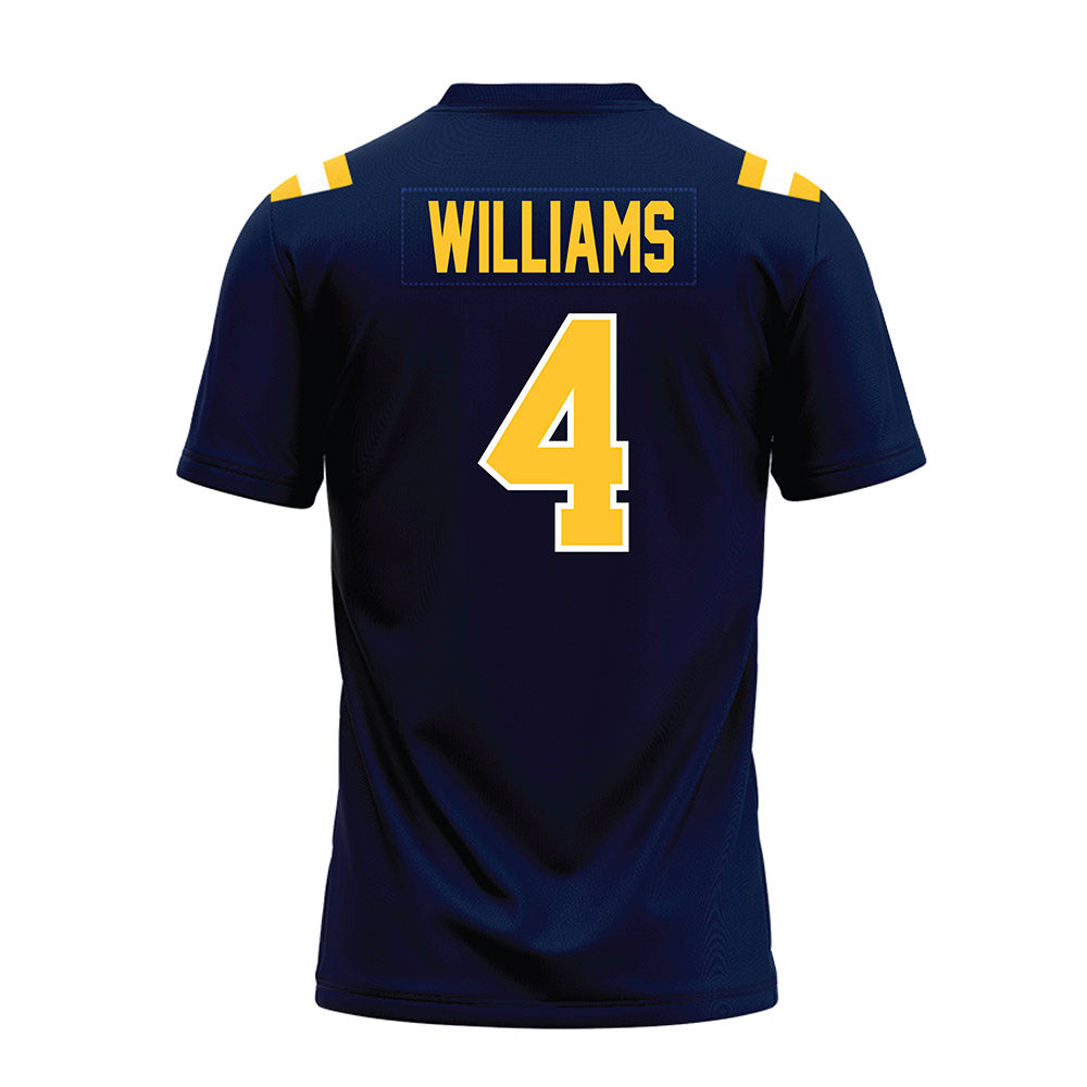 East Tennessee State - NCAA Football : Kendall Williams - Navy Premium Football Jersey-1