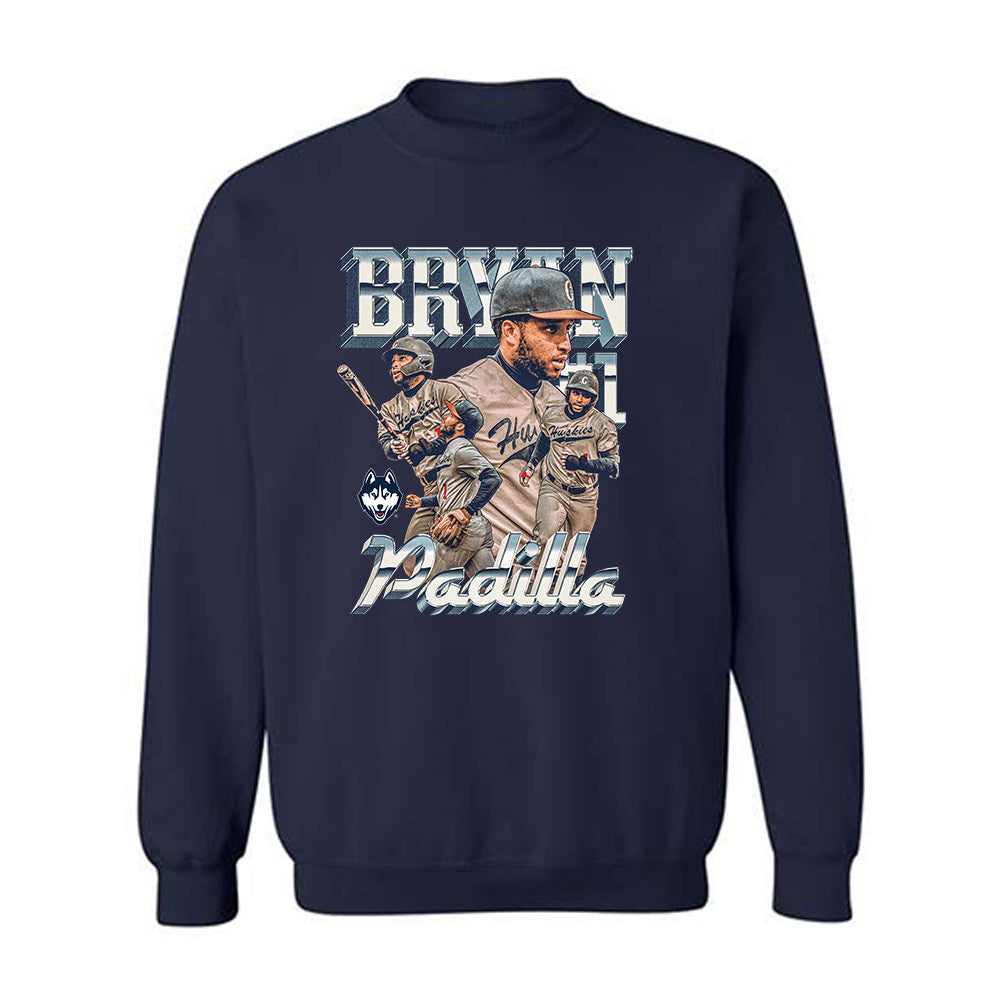 UConn - NCAA Baseball : Bryan Padilla - Player Collage Crewneck Sweatshirt