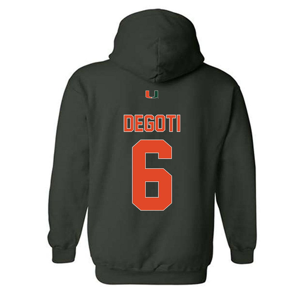 Miami - NCAA Baseball : Brandon DeGoti - Classic Shersey Hooded Sweatshirt-1