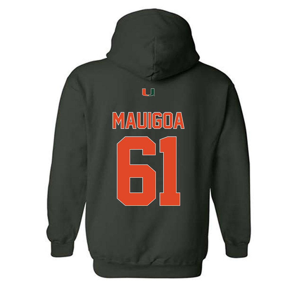 Miami - NCAA Football : Francis Mauigoa - Classic Shersey Hooded Sweatshirt-1