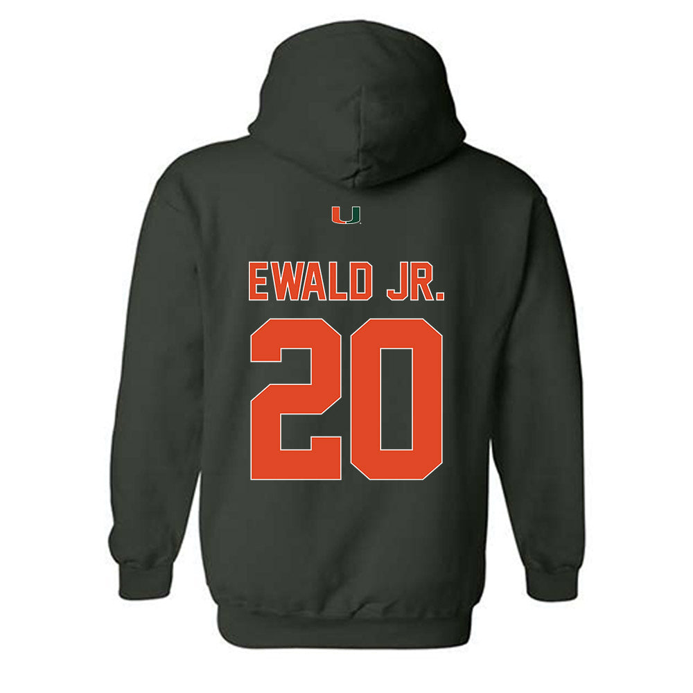 Miami - NCAA Football : Chris Ewald Jr. - Classic Shersey Hooded Sweatshirt-1