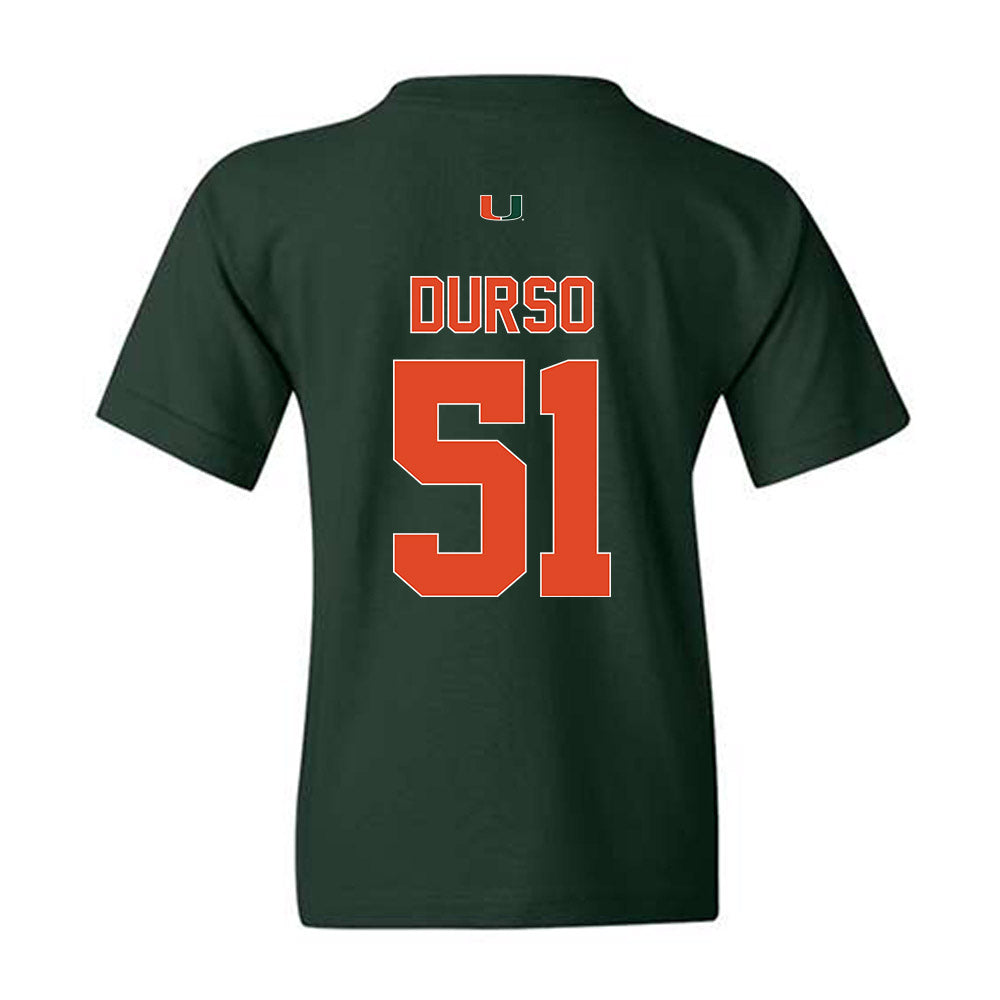 Miami - NCAA Baseball : Jack Durso - Classic Shersey Youth T-Shirt-1