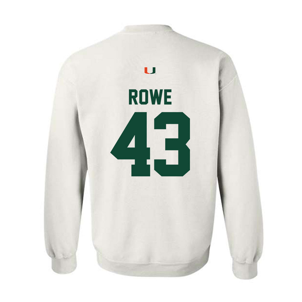 Miami - NCAA Football : Tyler Rowe - Classic Shersey Crewneck Sweatshirt-1