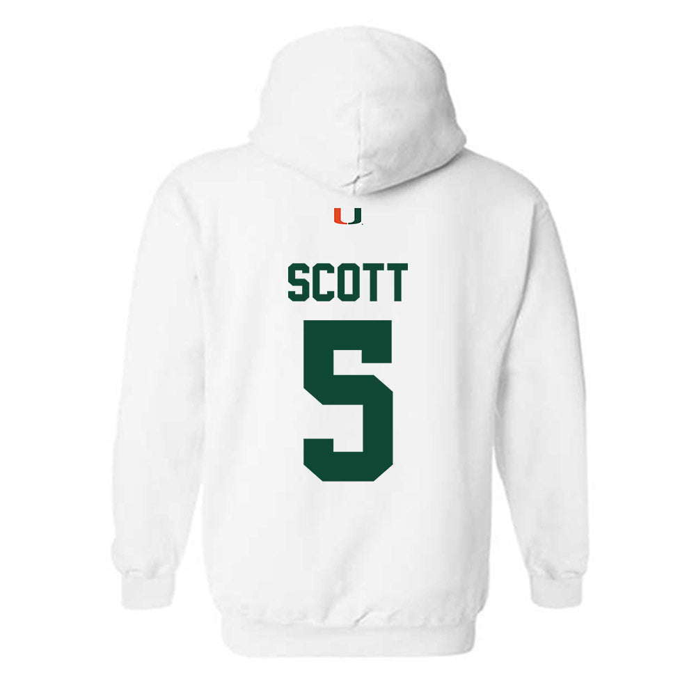 Miami - NCAA Football : Justin Scott - Classic Shersey Hooded Sweatshirt-1