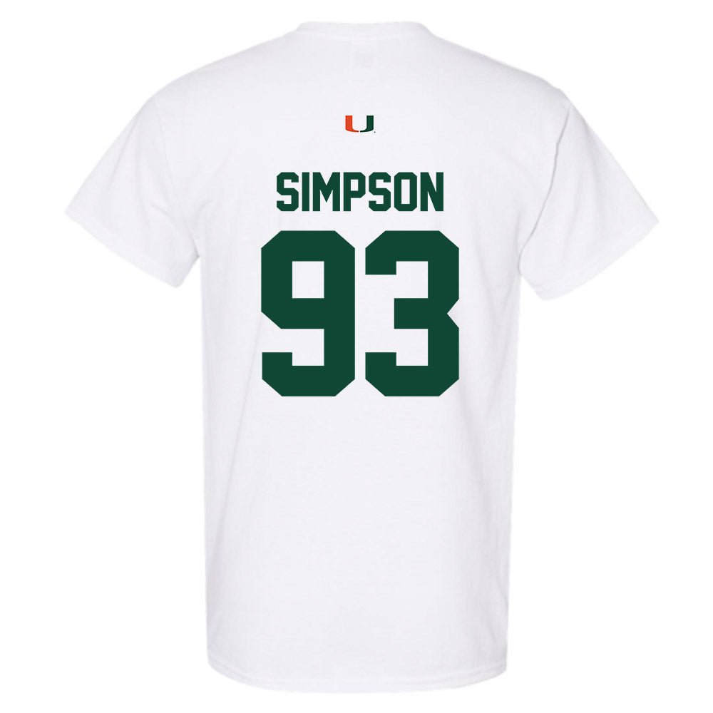 Miami - NCAA Football : Donta Simpson - Classic Shersey T-Shirt-1