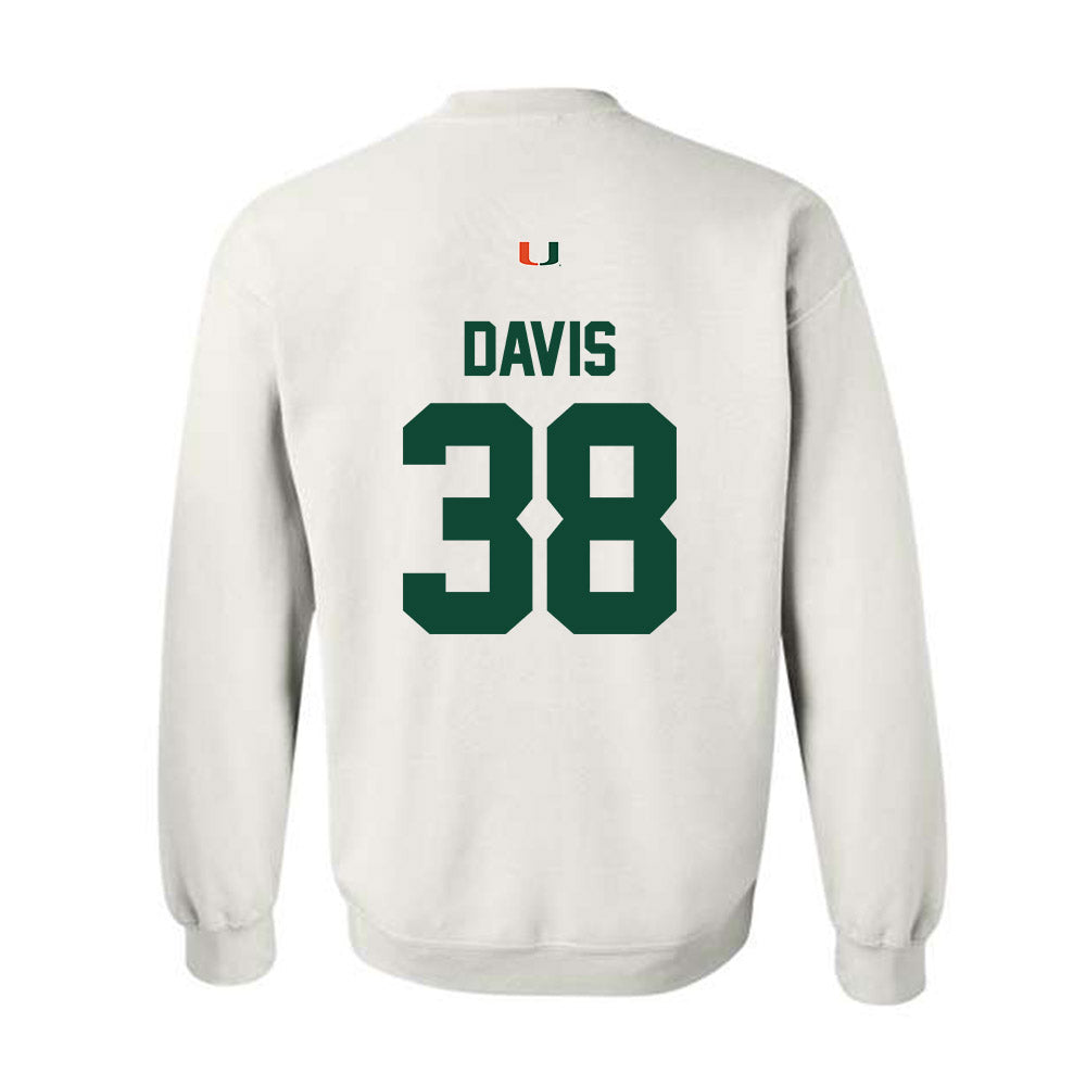 Miami - NCAA Football : Carter Davis - Classic Shersey Crewneck Sweatshirt-1