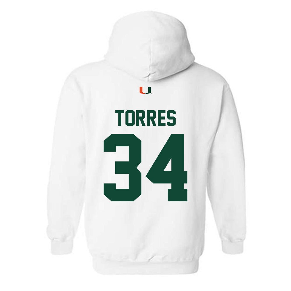 Miami - NCAA Baseball : Michael Torres - Classic Shersey Hooded Sweatshirt-1