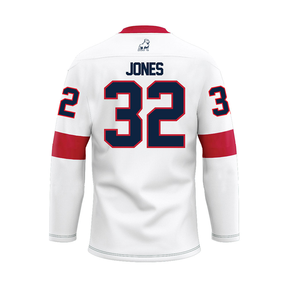 Samford - NCAA Football : Noah Jones - White Hockey Jersey-1