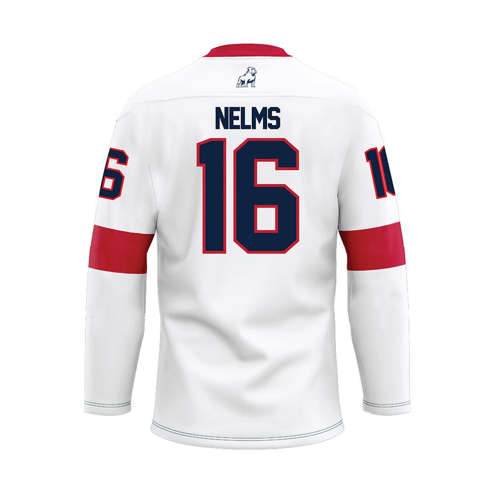 Samford - NCAA Baseball : Easton Nelms - White Hockey Jersey-1