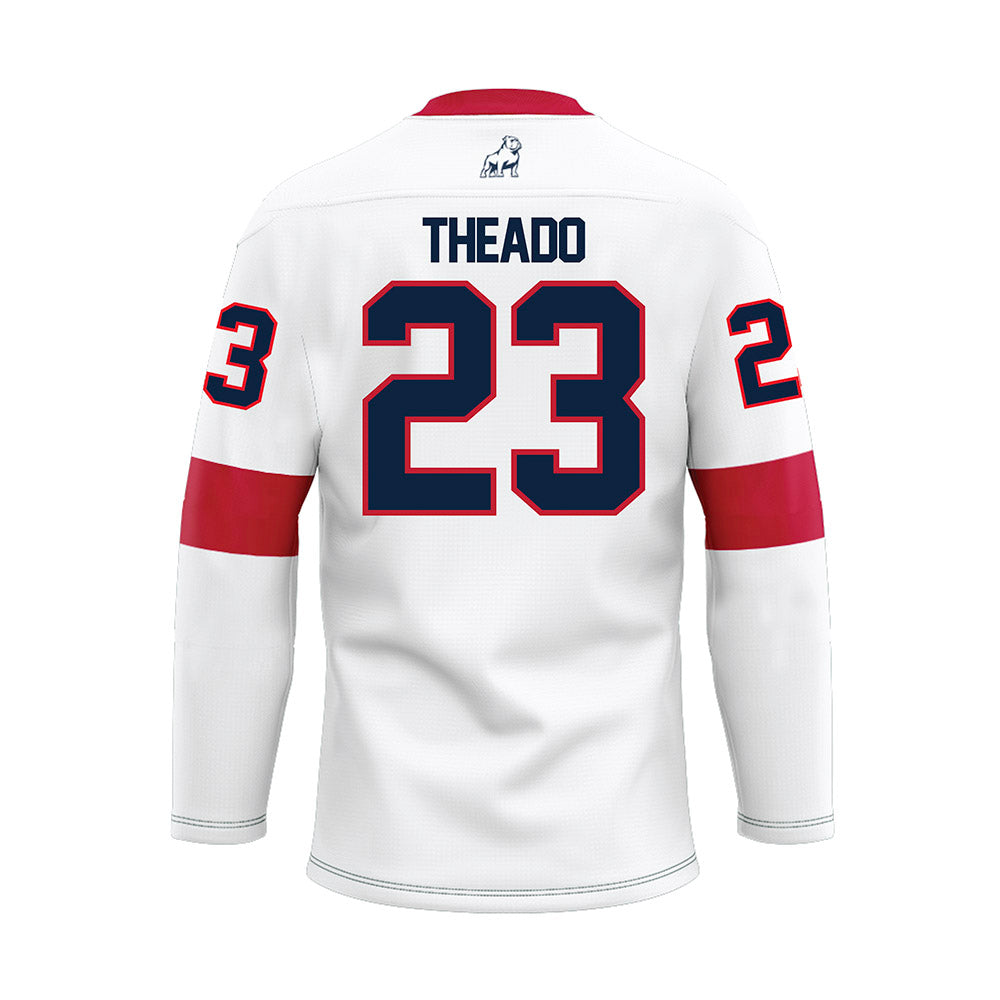 Samford - NCAA Football : David Theado - White Hockey Jersey-1