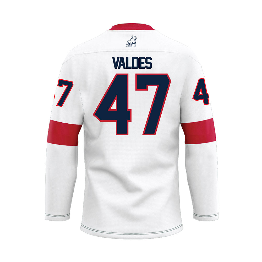 Samford - NCAA Football : Daniel Valdes - White Hockey Jersey-1