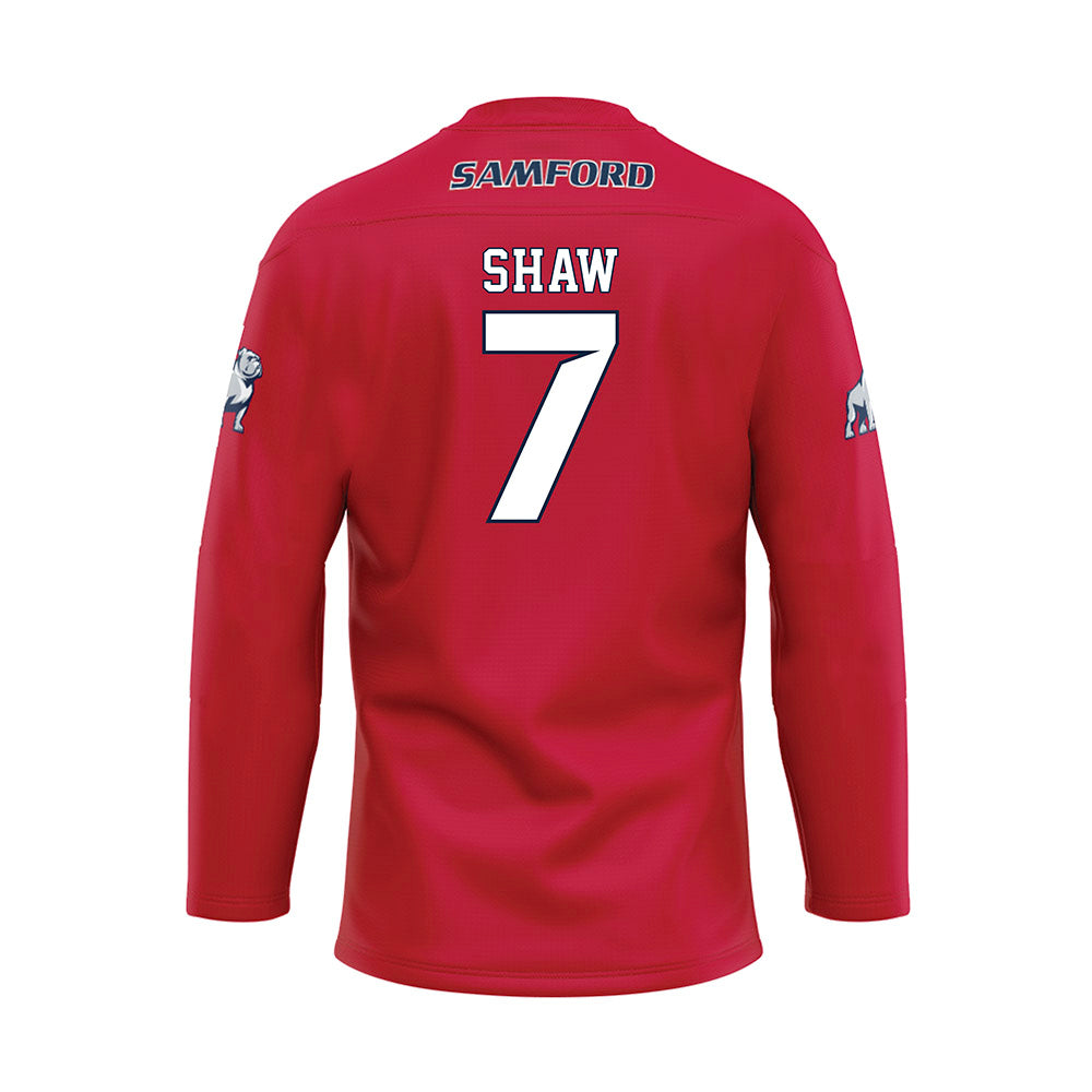 Samford - NCAA Softball : Olivia Shaw - Red Hockey Jersey-1